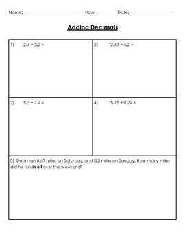 Image result for Four Operations with Decimals Worksheet
