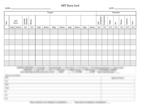 How To Use A Dbt Diary Card at John Rosado blog