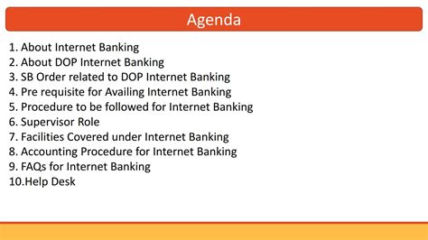 Standard Operating Procedure for DOP Internet Banking