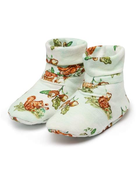 Shop Squirrel Hand-Printed Soft & Comfy Baby Booties – The Baby Trunk