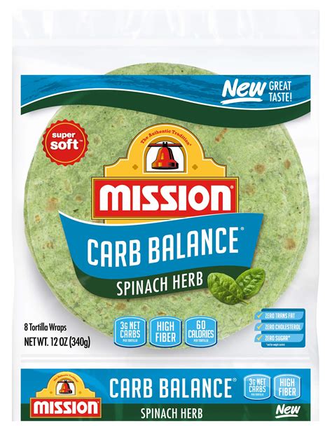 Buy Mission Carb Balance Spinach Tortilla Wraps, 8 Count, Low Carb ...