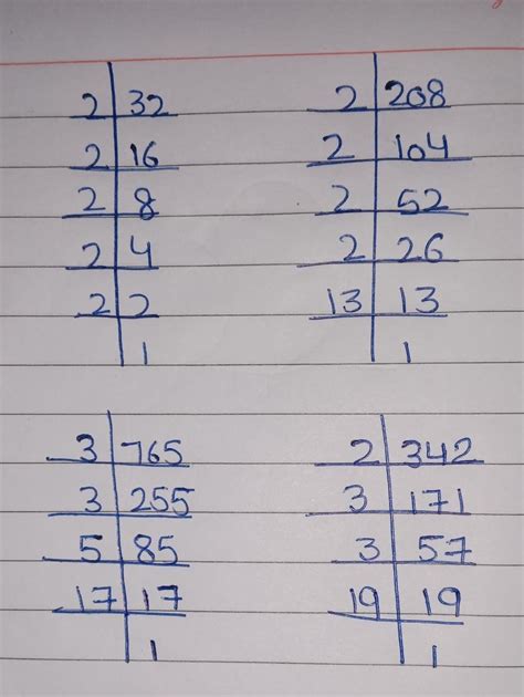 Practice Set 11 Factorise the following numbers into primes. (0) 32 (0 ...