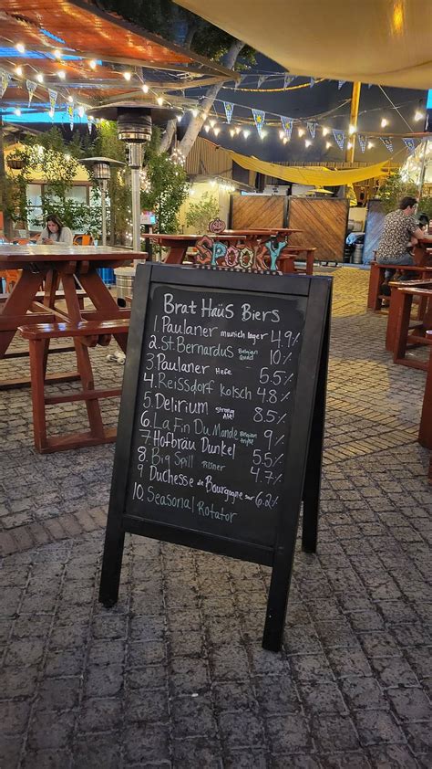 Menu at Brat Haus restaurant, Scottsdale