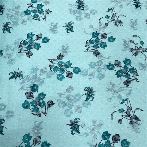 Buy Light Blue With Blue Floral Chiffon Dobby Fabric Online – TradeUNO ...