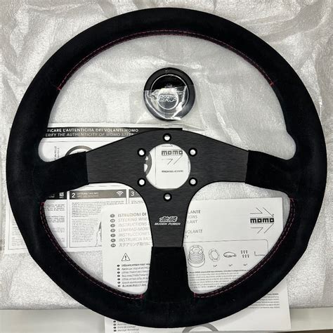 Original MUGEN Racing 3 x MOMO Steering Wheel 350mm (Black Suede/ Red Stitching) | Shopee Malaysia