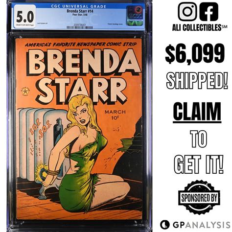 Ali Collectibles ℠ | Brenda Starr #14 CGC 5.0 COW Pages! Classic Bondage Cover, 1948! DM or ...
