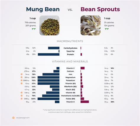Nutrition Comparison: Mung Bean Vs Bean Sprouts