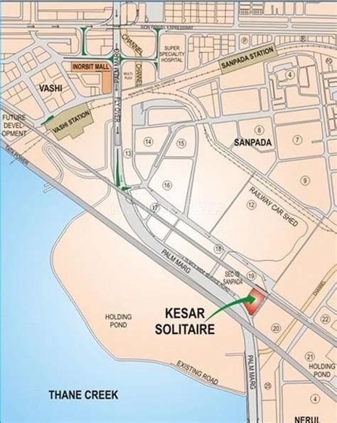 Kesar Solitaire Location Map | Palm Beach Road, Mumbai