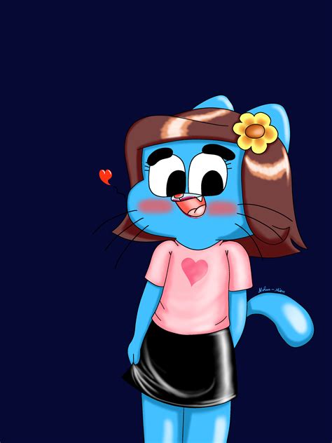 Crossdressed anthro Gumball new black shiny skirt by Nohara-Misae on ...