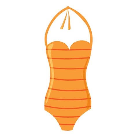 Orange woman swimsuit with stripes vector isolated illustration 7153546 ...