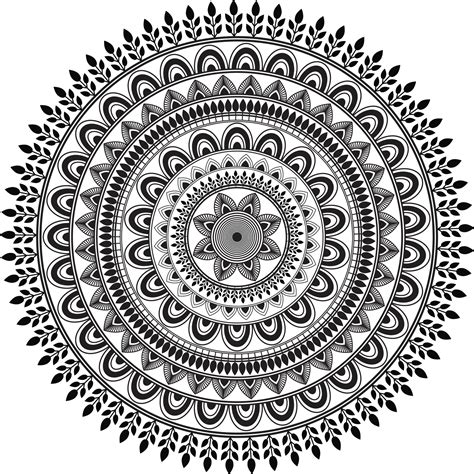 Floral mandala art design, Black and white mandala design 6962459 ...