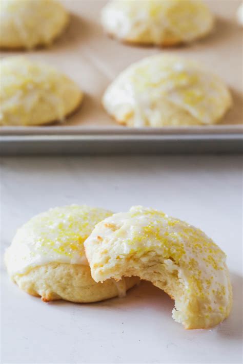 Lemon-Ricotta Cookies with Lemon Glaze - Never Not Hungry