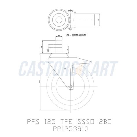 Swivel Type TPE Wheel castor | Sleek Non Rusting Medicare Castor 125mm ...