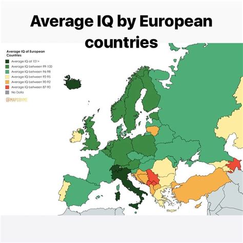 Average IQ level in Europe Quality Content, European Countries ...