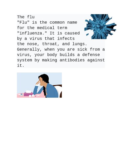 La gripa y sus efectos en el cuerpo humano( en ingles) - Docsity