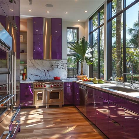 Explore Bold Purple Kitchen Furniture Design Ideas for a Unique Look