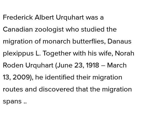 Who was dr.frederick a urquhart? Why did richard ebright look to him ...