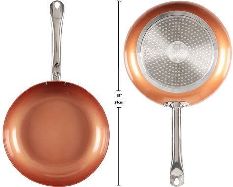 Copper Chef 10 Inch Round Frying Pan With Lid - Skillet with Ceramic ...