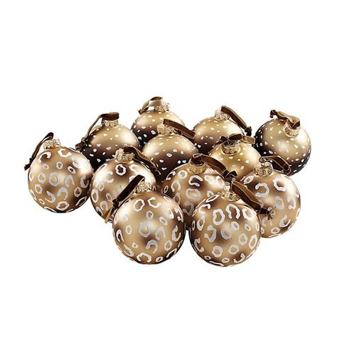 Animal Print Christmas Ornaments Set of 12