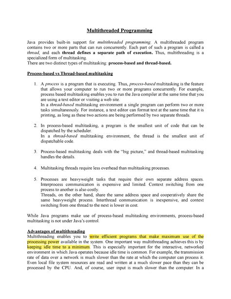 UNIT-3 Multithreading.docx - Multithreaded Programming Java provides ...