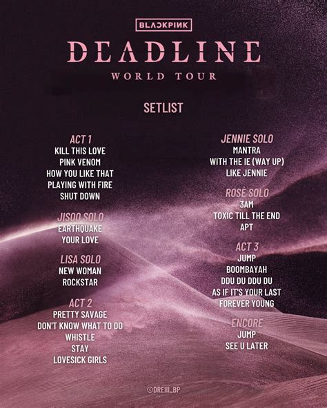 SETLIST BLACKPINK CONCERT DEADLINE WORLD TOUR DAY 1 IN GOYANG STADIUM