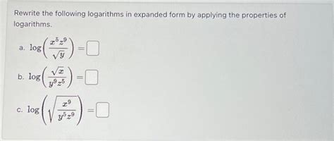 Writing Logarithms in Expanded Form 的图像结果