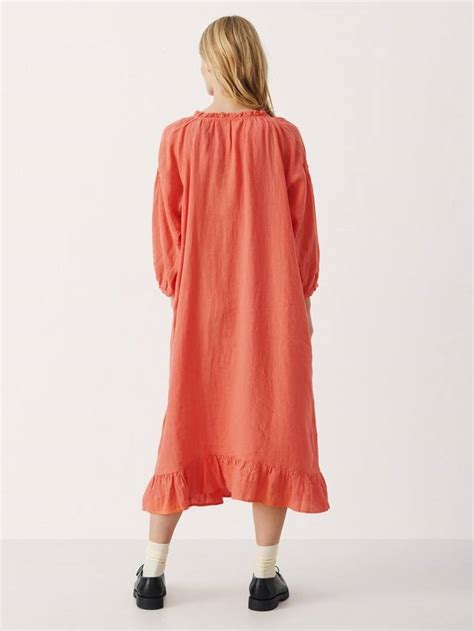 Part Two Sisse Relaxed Fit Linen Midi Dress, Porcelain Rose