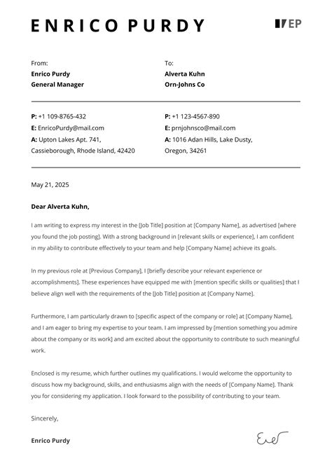 Simple Letter Format Template