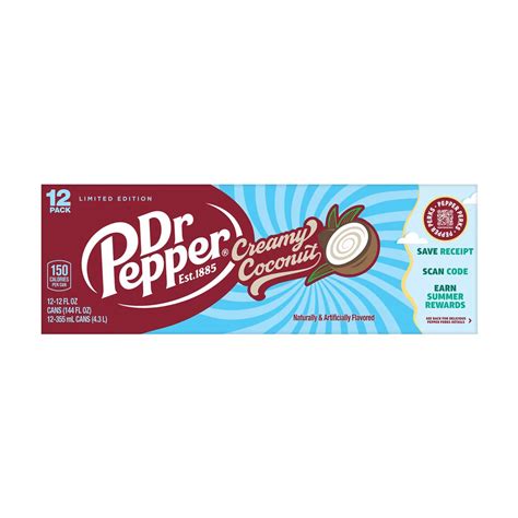Buy Dr Pepper Creamy Coconut Soda, 12 fl oz cans - 12 pk from Dollar ...
