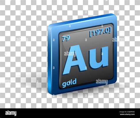 Gold chemical element. Chemical symbol with atomic number and atomic ...