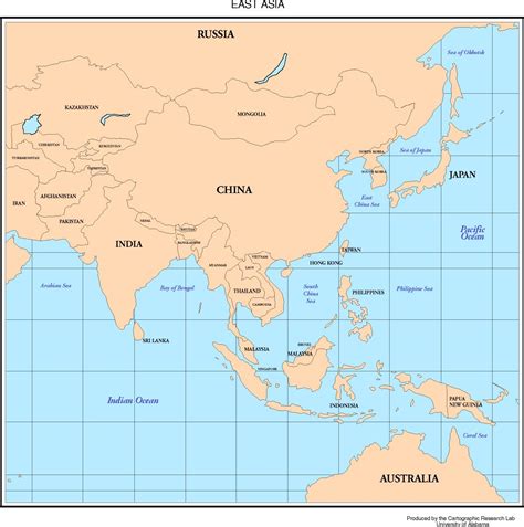 Asia Political Map With Capitals