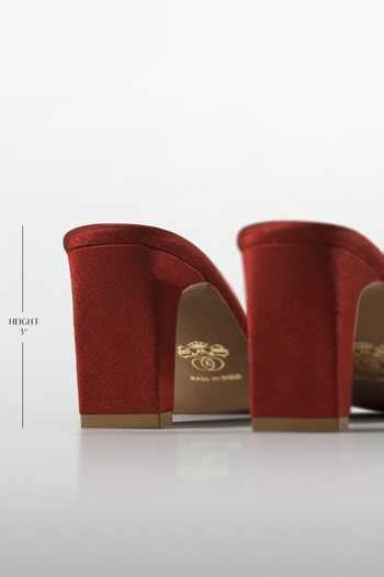 Buy Red Rhinestones Ruby Glaze Sparkle Heels by Signature Sole Online ...