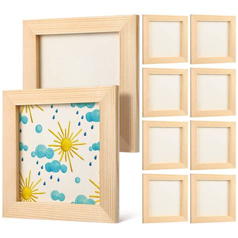 Amazon.com: NUOBESTY 10PCS Wooden Picture Frames Unfinished Solid Wood ...