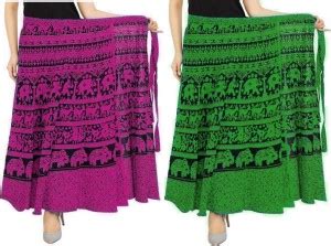 Payuri-Fashion Animal Print Women Wrap Around Pink, Green Skirt - Buy ...