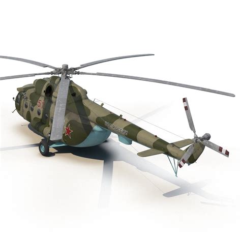 Mi 8 Hip Russian Millitary Medium Transport Helicopter 3D model | 3D ...