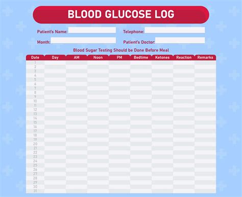 Free Printable Blood Glucose Log Sheet