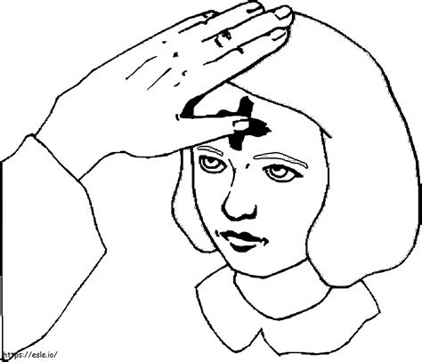Ash Wednesday Cross coloring page