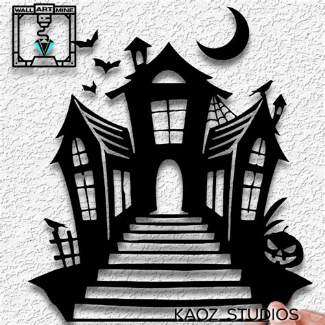 haunted house wall art halloween wall decor ghost town decoration - 3D ...