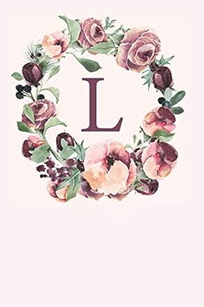 Buy L: Pink Monogram Sketchbook - 110 Sketchbook Pages (6 x 9) - Soft ...