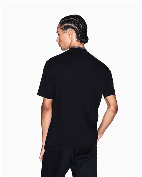 Pique polo shirt with zip | Armani Exchange