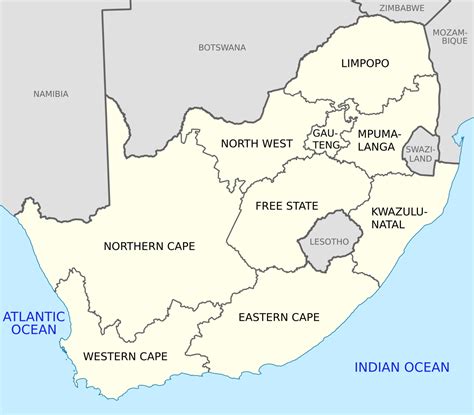 File:Map of South Africa with English labels.svg - Wikimedia Commons