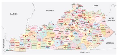 Kentucky Counties Map Printable - Printable Free Templates