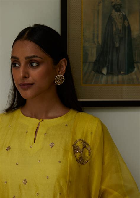 Canary Chaand Buta Kurta Set – Andaaz by Jyoti Dhawan
