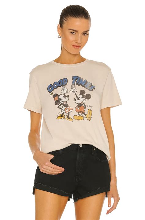 Junk Food Mickey and Minnie Tee in Birch | REVOLVE