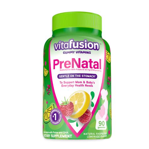 vitafusion PreNatal Gummy Vitamins, Raspberry Lemonade Flavored ...