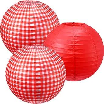 Buy Blulu Picnic Party Decorations Paper Lanterns Round Hanging ...