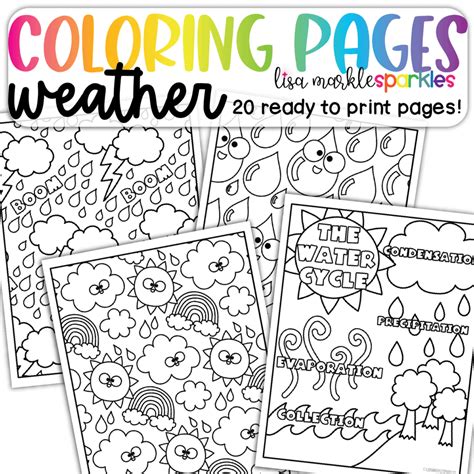 Free Weather Coloring Pages Printable PDF - Lisa Markle Sparkles Clipart and Graphic Design