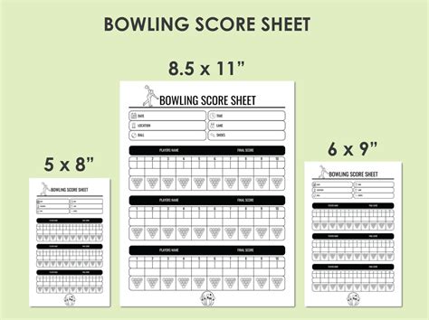 Printable Bowling Score Sheets (Templates) - PDF - WordLayouts