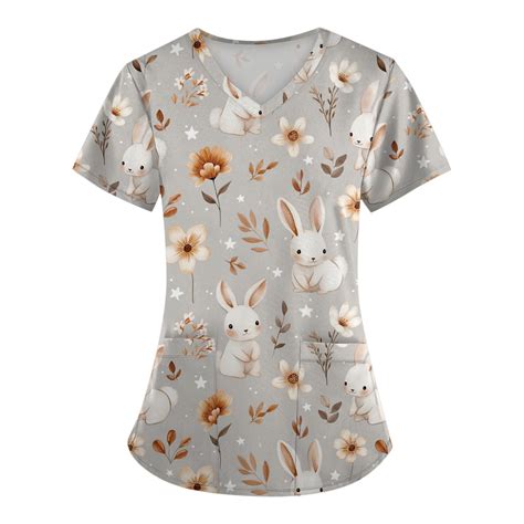 Party Easter Plus Size Top Woman Cute Short Sleeve Loose Fitting Women ...