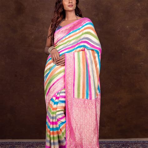 Rangkat Khaddi Georgette Handloom Banarasi Saree — The Handlooms
